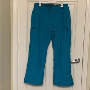 Blue womens snow pants for snowboarding or skiing